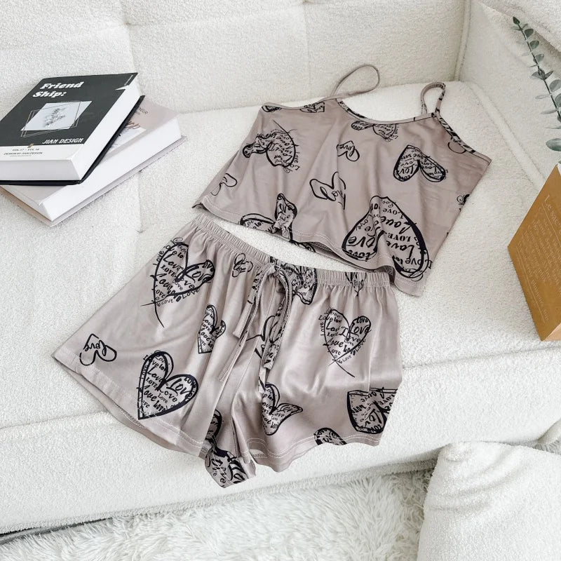 pyjamasetti (toppi & shortsit)