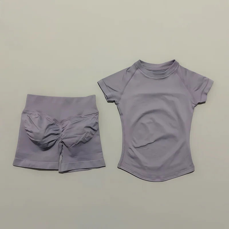 Treenisetti(2 Pieces) Saumaton treenisetti Shortsit & T-paita