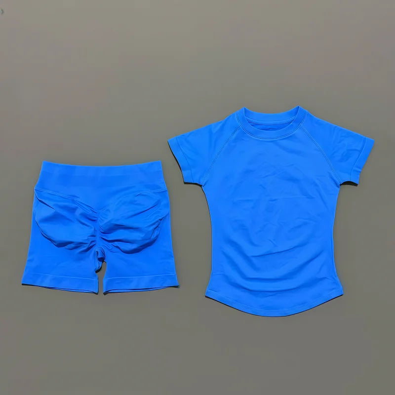Treenisetti(2 Pieces) Saumaton treenisetti Shortsit & T-paita