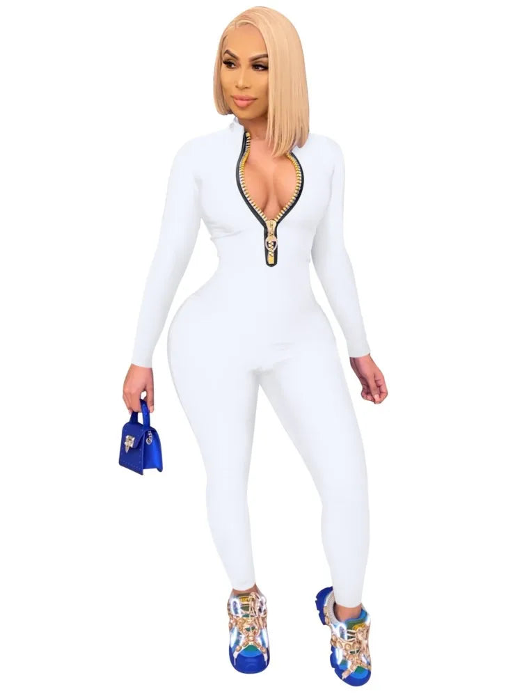 Seksikäs V-aukko-haalari vapaa-aikaan ja urheiluun