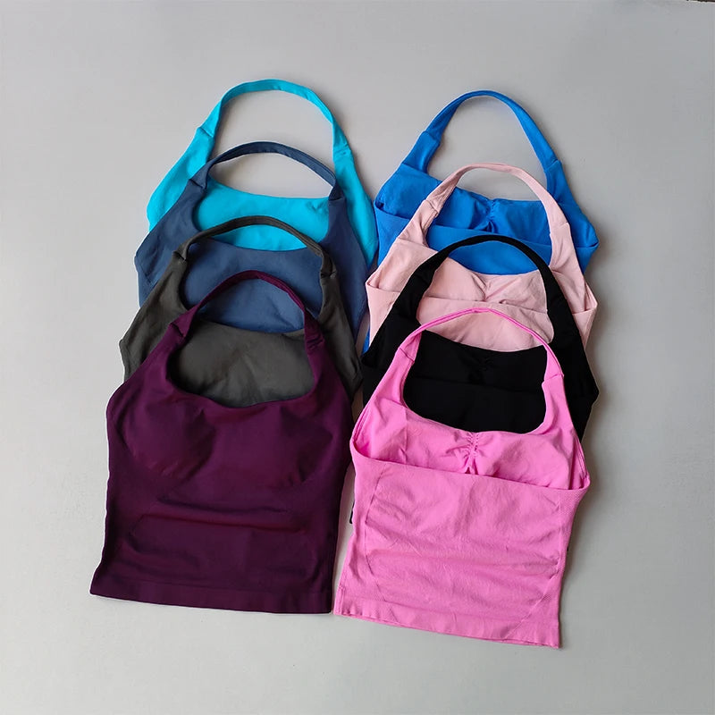 saumaton Cross Back -urheilutoppi-Tyylikäs tuki treeniin