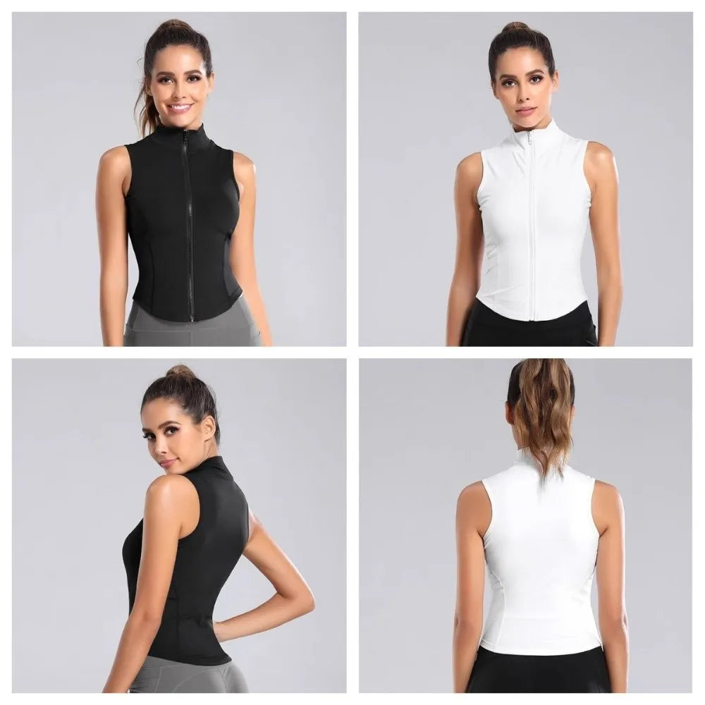 Slim Fit Yoga Tight Vest Yoga Clothes Sweat-absorbent Yoga Crop Tops Black White Elastic Sports Suspender Vest Fitness